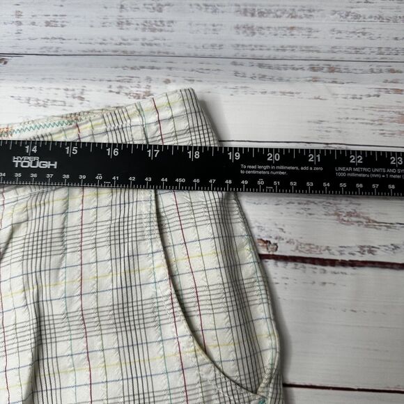 Tommy Bahama RELAX Men's White & Black Plaid Linen Shorts Size 34 100% Cotton - Picture 5 of 11